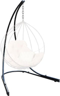 Sorbus Hammock Chair Stand Hanging Chair Stand- Heavy Duty Steel Sensory Swing Stand- Weather &amp Rust Resistant Arc Stand- Adjustable Portable Stand 330lbs - TreeLoungerAir PorchIndoor/OutdoorY