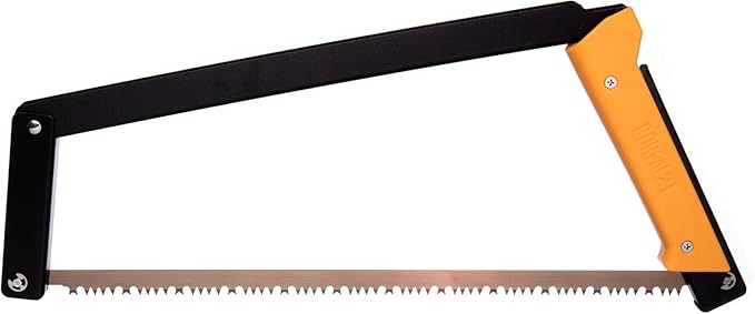 AGAWA - BOREAL21-21 Inch Folding Saw with All-Purpose Saw Blade - Camping Gear For Hiking Fishing Hunting Bushcraft &amp Survival Kit (Black Frame/Yellow Handle)