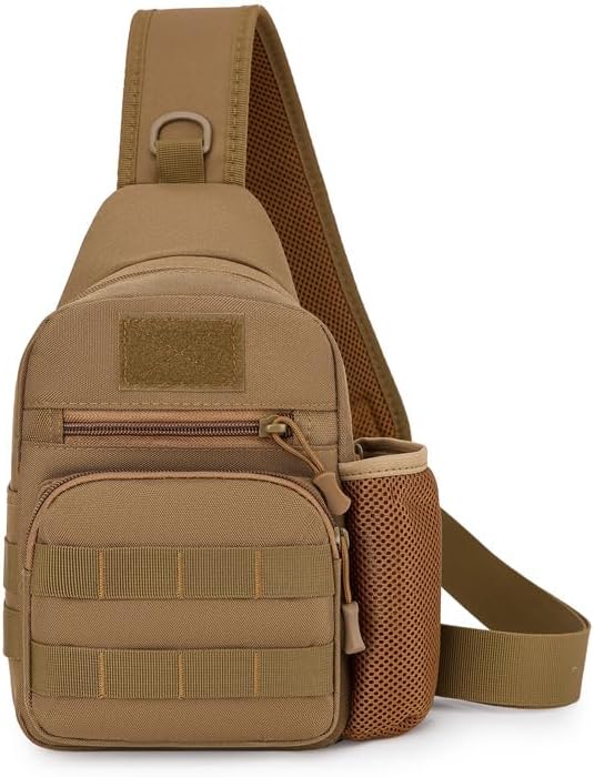 Sling Crossbody Backpack with Water Bottle Holder Chest Shoulder Backpack Sports Bag Leisure Waterproof Oxford Cloth Water Bottle Cell Phone Bag for Outdoor Travel 01