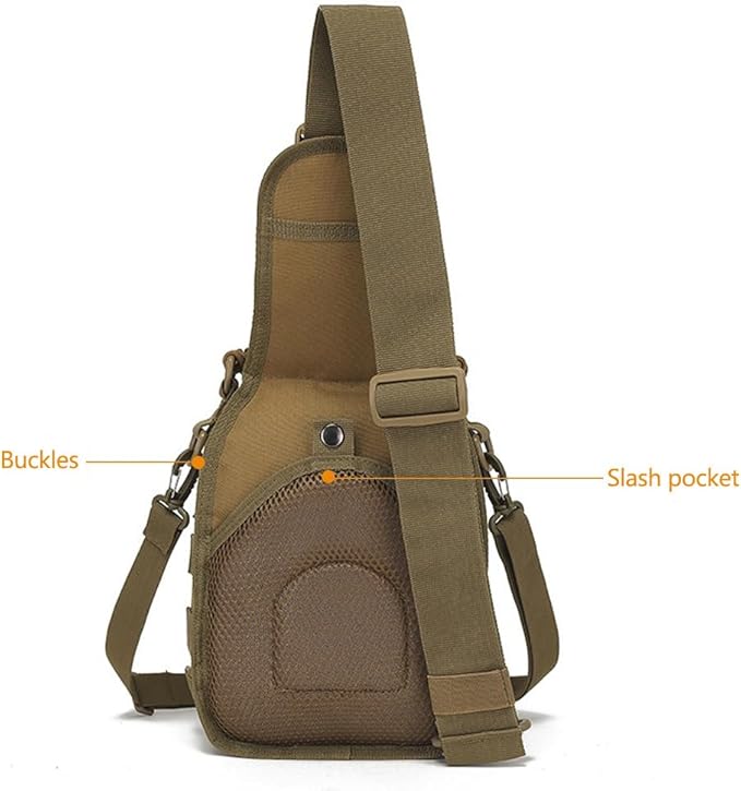 Tactical Sling Bag Pack Military Shoulder Bag Chest Pack Messenger Molle Sport Backpack Hiking Daypack Men Women (FG)