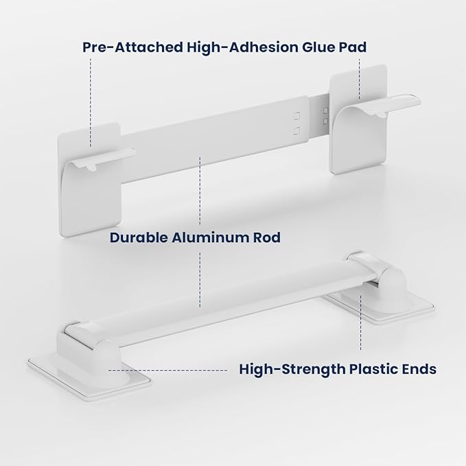Adjustable RV Shower Corner Storage Bar- Durable Aluminum RV Corner Caddy for Shower Organization- Essential RV Bathroom Accessory- 3 Packs