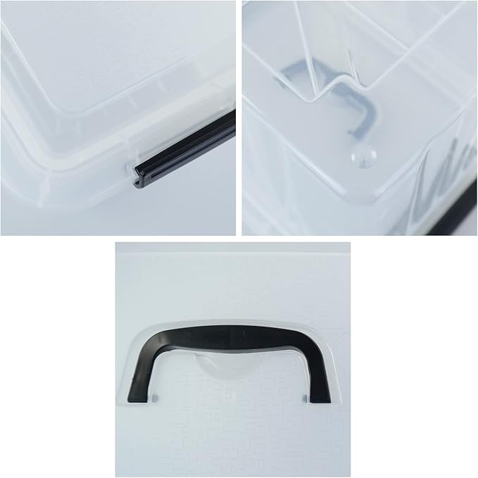 10 L Plastic Clear Storage Box Plastic Latching Box with Lid 6-PACK