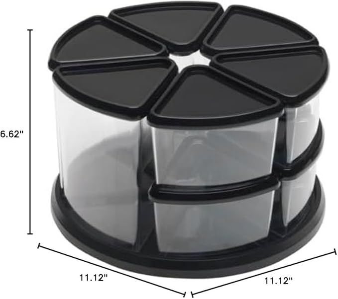 DEFLECT-O Carousel Organizer Set 3 and 6 Canisters (39010104) blackclear