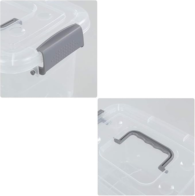 6-Pack Clear Plastic Latch Storage Box with Lid 5 L Clear Storage Latch Bin F