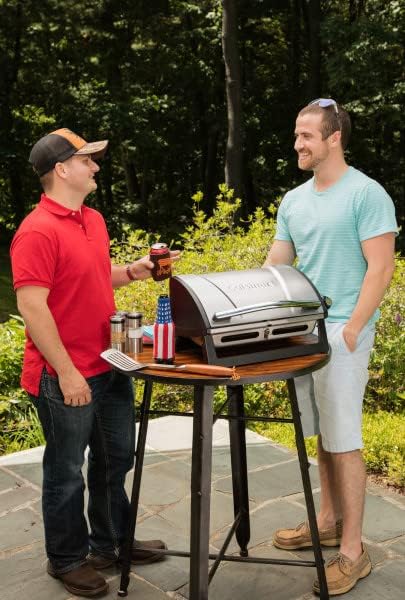 Cuisinart Grillster Portable Gas Grill Stainless Steel Compact BBQ Grill with Locking Lid for Easy Transport 8000 BTU Propane Grill with Dishwasher Safe Cooking Grate Small Grill for Camping &amp
