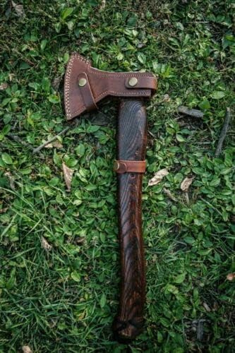WARIVO Knives Custom Handmade Carbon Steel Viking Axe Bearded Camping Axe for Birthday Gifts