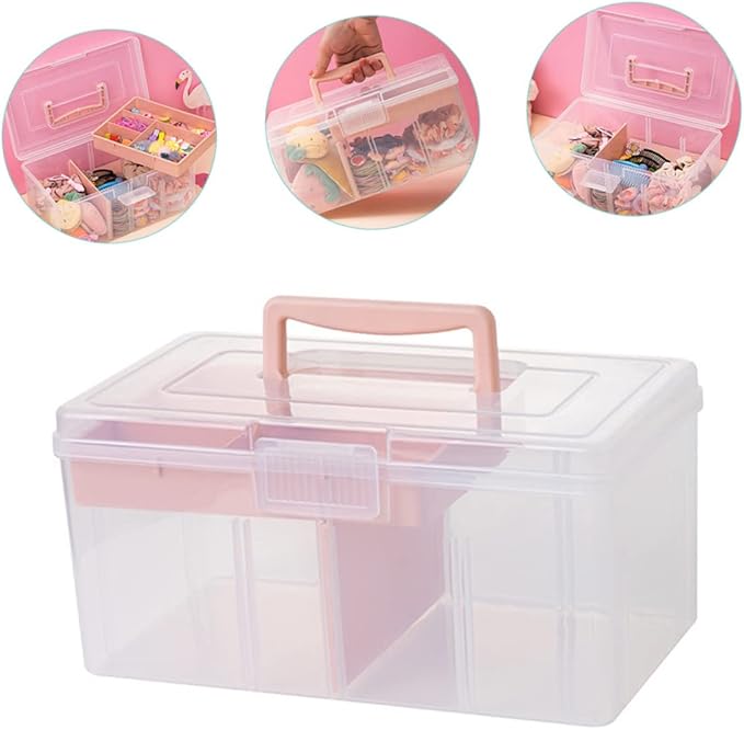 Cabilock Storage Bins Lid Multipurpose Storage Box Handle Lid Pantry Storage Organizer