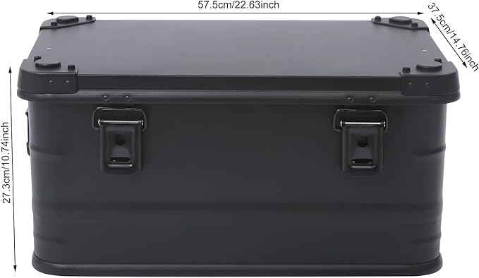 Aluminum Camping Storage Box 13.21 Gal Metal Cargo Case Stackable Box Aluminum box for Logistics Storage Transportation Camping Outdoor Activities Military Purposes (Black 50L/13.21Gal)