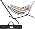 Ezone Adjustable Hammock Bed with Space Saving Steel Stand - Portable Easy Set Up Indoor/Outdoor Hammock for Two