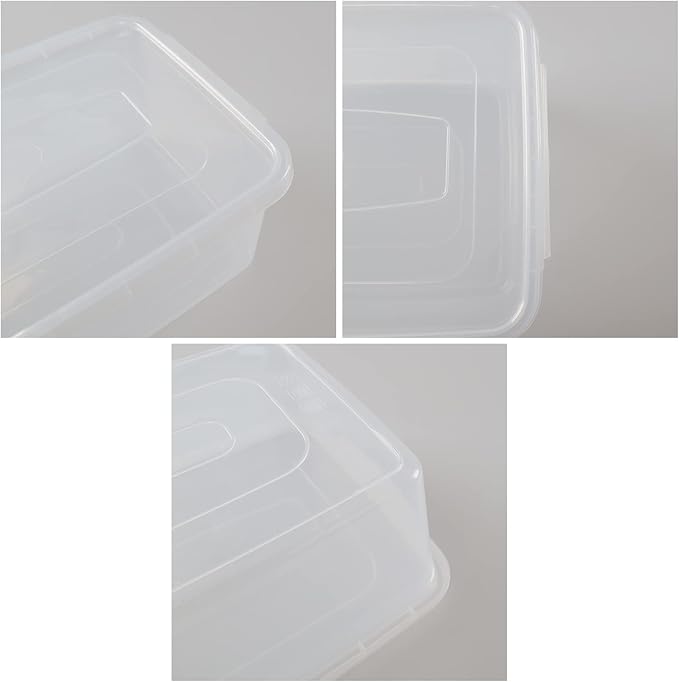 4-pack Clear Plastic Latching Storage Box Tote Bins with Lids 14 Quarts