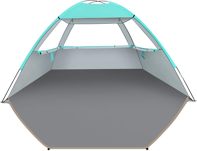 Venustas Beach Tent Sun Shelter for 3/4/6/8 Person UPF 50+ UV Protection Beach Canopy Lightweight and Easy Setup Cabana Portable Shade Tent