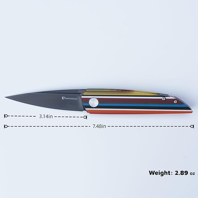 Penetrator OutdoorFolding Knife-D2Steel Blade DLcCoating ColorfulStriped G10 HandPocket Knife withTitanium Pocket Clip(8003-3)