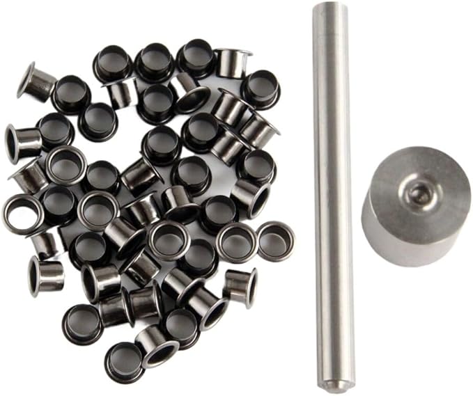 50PCS 6MM Stainless Eyelet Rivets with 1 Set Punch Installation Tool Fit for Kydex Sheath Knife Case DIY Accessory