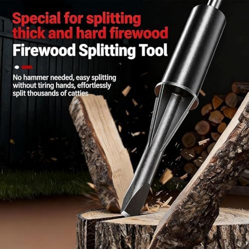 Manual Inertia Wood SplittingHeavy Duty Splitting ToolHandheld Log Splitter with Anti Slip Handle CoverCampfire and Outdoor Use (3cm)