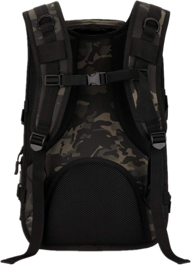 40L Tactical Military Molle Backpack Water&ampAbrasion Resistant Outdoor Hunting Trekking Bag (Black scorpion Camouflage)
