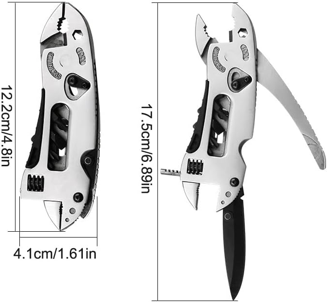 Multifunctional Stainless Steel Pliers &amp Mini Wrench Tool Set Wrench Pocket Kn-IFE Pliers Screwdriver Kit Portable Hand Tool Set for Outdoor Camping/652