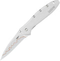 Kershaw Leek BlackWash Pocket Knife (1660BLKW) 3 Sandvik 14C28N Steel Blade 410 Stainless Steel Handle BlackWash Finish SpeedSafe Assisted Open Frame and Tip Locks Reversible Pocketclip 3 OZ