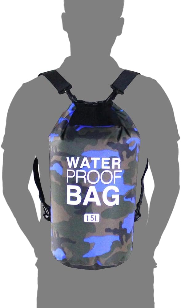 CANDeal Camouflage Waterproof Dry BagLightweight Roll Top Dry Storage Backpack for Kayaking Beach Rafting Boating Hiking Snowboarding Swimming Camping and Fishing