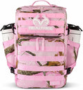 WOLFpak 35L Athletic Gym Backpack (Realtree APX Flushing Pink) - Durable 1000D Waterproof Oxford Material with MOLLE Webbing Laptop Pocket &amp Dual Cup Holders Durable Fitness/Travel/Military Dayp