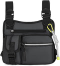 MiOYOOW Tactical Chest Bag Running Vest Backpack with Reflective Zipper Tape Waterproof Sports Chest Pack for Hiking Cycling Hunting Fishing Travelling