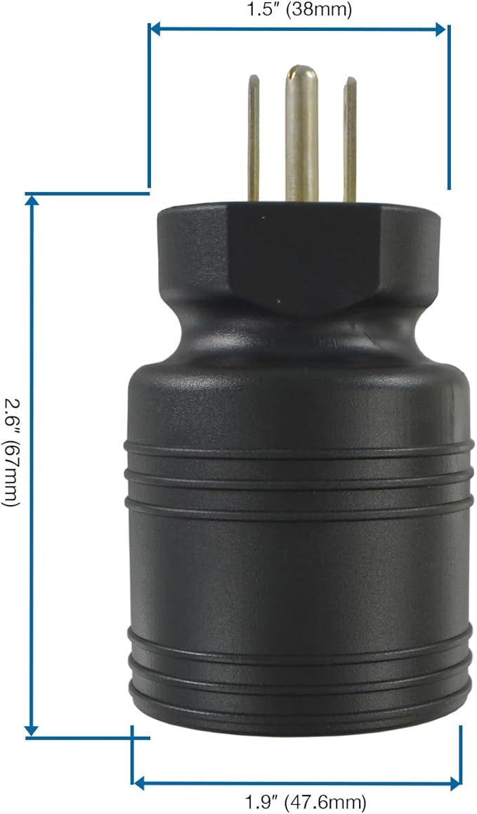 Conntek NEMA 5-15P to NEMA L5-30R Locking Plug Adapter 15-Amp to 30-Amp