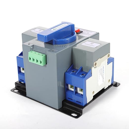 63A 2P Dual Power Automatic Transfer Switch Mini Dual Power Generator Changeover Switch Circuit Breaker Self Cast Conversion CB Level 50HZ/60HZ (2P 63A)