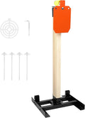 AR500 3/8 inch Hostage Reactive Shooting Targets 12'' x 7 Thick Steel Target Stand System with 2x4 Target Stand Kit(Orange)