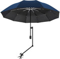 UPF 50+ Beach Umbrella with Adjustable Universal Clamp