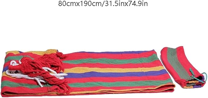 Portable Hammock Portable Canvas Hammock Camping Travel Hammocks Beach Swing Bed for Outdoor Beach Garden Backyard for Backpacking Beach (Color : Rojo)