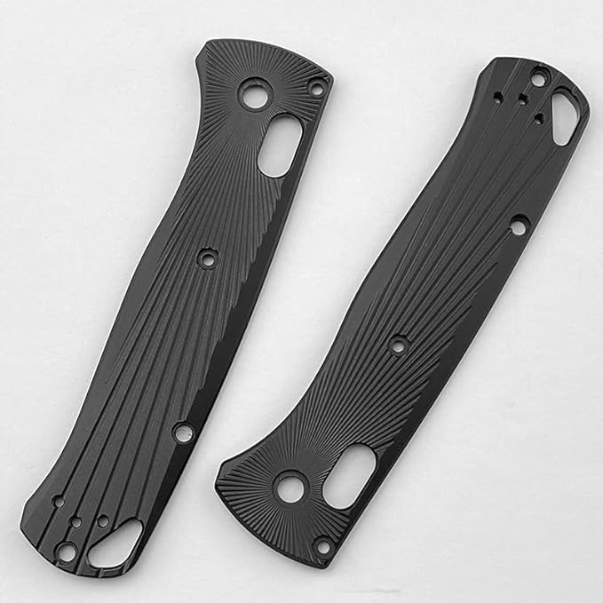 1 Pair Custom Aluminum Alloy Scales Fits for Bugout 535 CNC Non Slip Handle Patch DIY Accessory(Black)