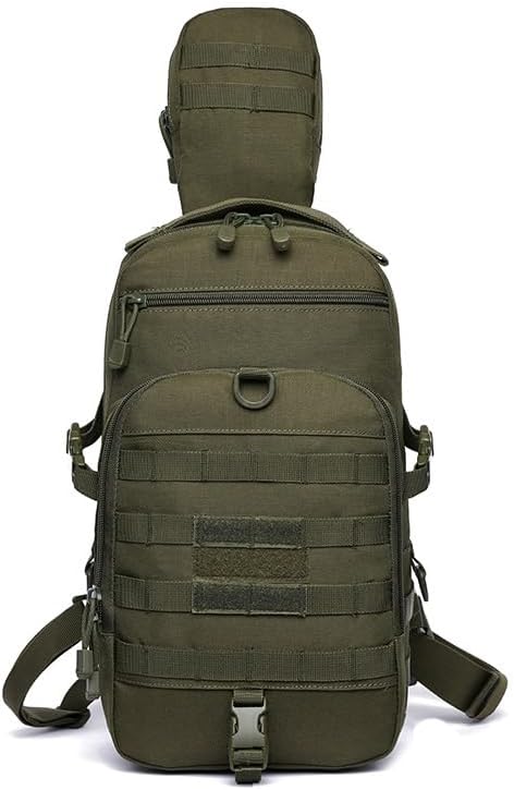 Outdoor Sports Hiking Sling Bag Shoulder Pack Camouflage Tactical Molle Chest Bag - Green
