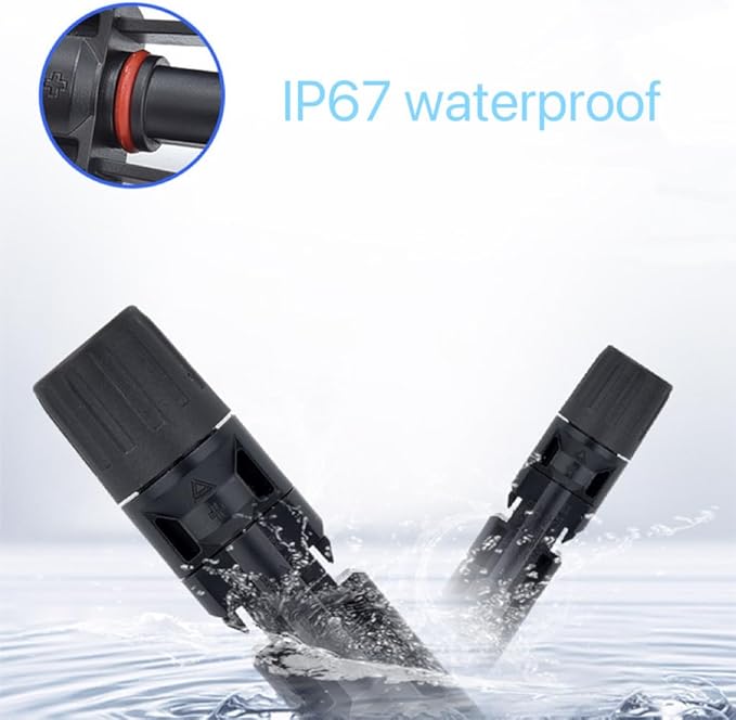 100PCS Solar connectors 50 Pairs Solar Panel Connectors with 2 Wrenches Solar Connector with IP67 Waterproof Solar Panel Wire connectors (50pair)