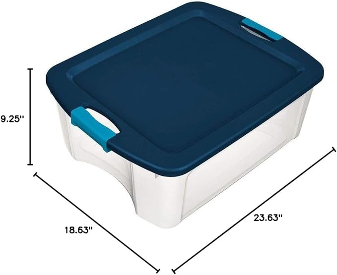 Sterilite 28 Quart / 12 Gallon Clear Latch and Carry Storage Box 16558010