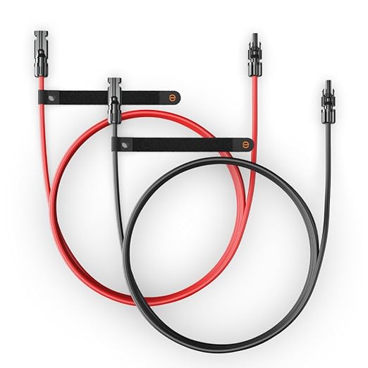 Enphase 5 m Solar Extension Cables – Heavy-Duty MC4 Cables for IQ PowerPack 1500 and IQ Portable Solar Panel Increase Solar Panel Reach for Proper Sunlight (Red and Black 5 m Each)