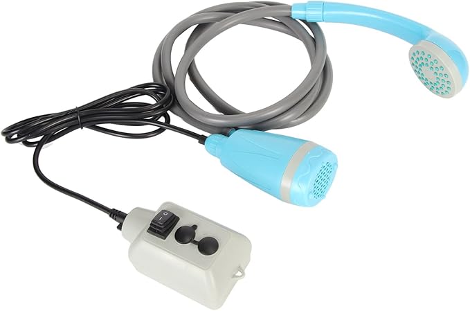 Portable Shower Camp Shower Pump with USB Rechargeable Battery Outdoor Shower Head with Hook 6.6ft Soft Water Pipe for Camping Hiking Traveling Pet Bath Beach