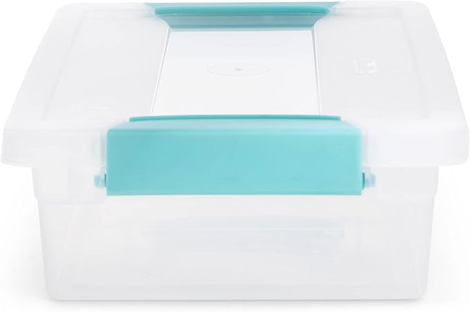 Sterilite Medium Clip Latch Lid Storage Container Tote 12 Pack and Small Clip Latch Lid Storage Container Tote 12 Pack for Home Organization