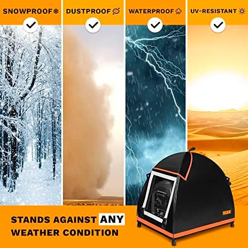 IGAN Small Inverter Generator Tent Cover While Running Compatible for Honda and Most 1000~2300 Watts Generators Portable Outdoor All-Weather Tarpaulin Cover for Rain Orange