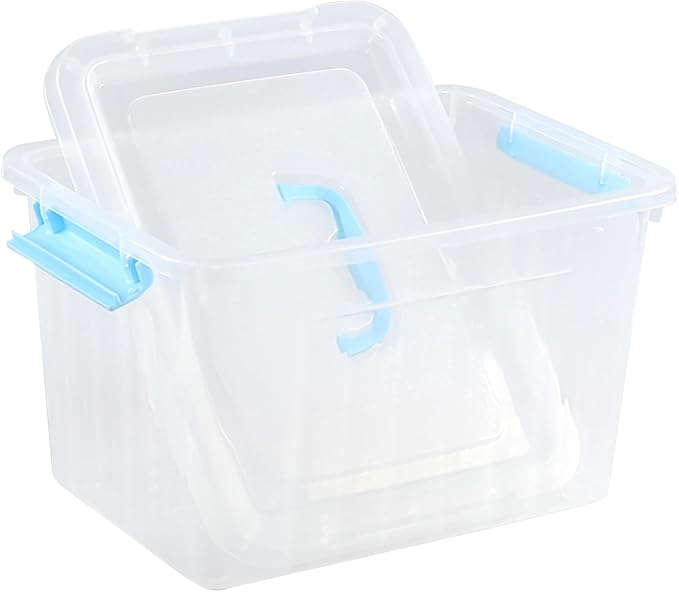 12 Quart Plastic Bin with Handles Clear Latching Storage Box 1 Pack