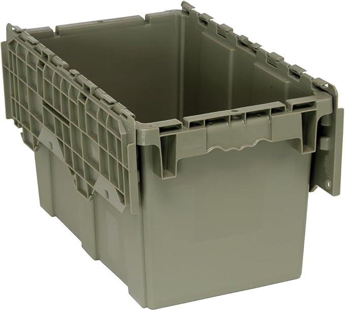 Quantum QDC2213-12 Plastic Storage Container with Attached Flip-Top Lid 22 x 13 x 12 Gray