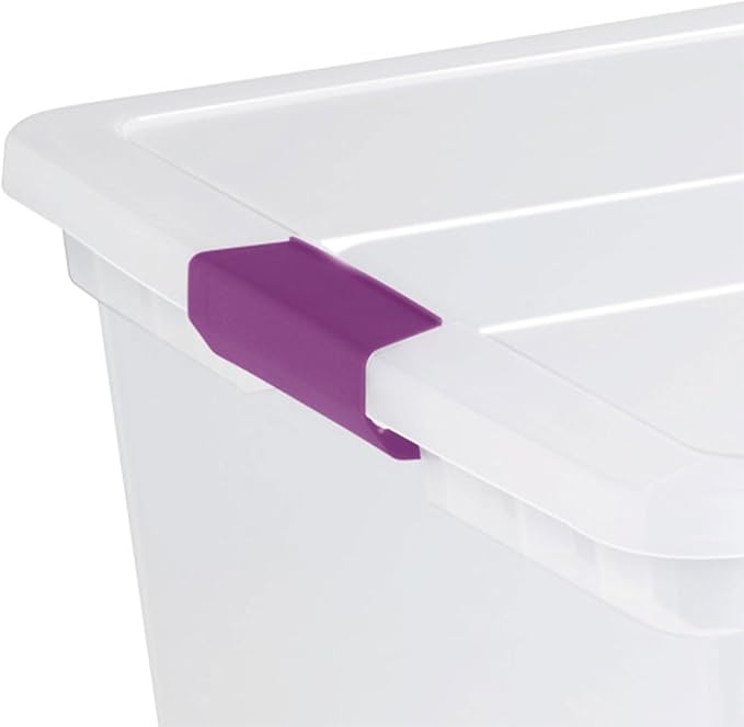 Sterilite 12-Pack 110 Quart ClearView Latch Box Stackable Organizer Bins with Latching Lids - Clear Plastic Organization Containers for Closet Bedroom Shelving Units and Everyday Home Storage