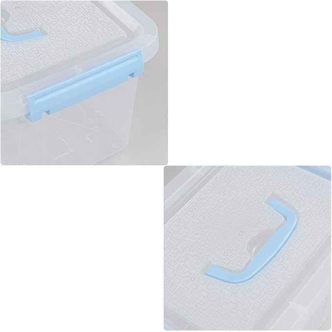 6 Packs 6 Quart Clear Storage Boxes Plastic Lidded Storage Bin