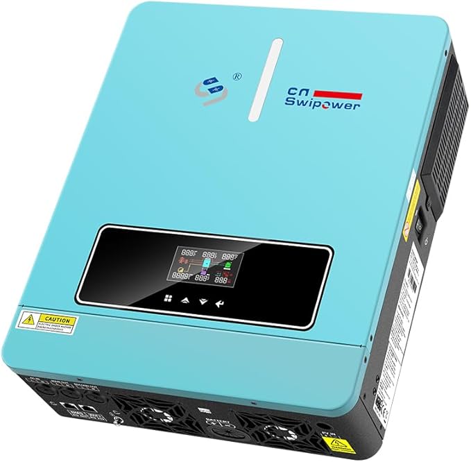 Xijia 3600W Hybrid Solar Inverter24VDC to 120VAC Power Converter with 120A MPPT Solar Charging ControllerBattery-Less Operation Pure Sine Wave Inverter for Home RVs and Off-Grid Cabin