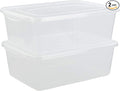 Gloreen Clear Storage Bin 16 Quart Latch Bins/Containers/Boxes with Lid Pack of 2