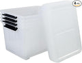 50 Quart Plastic Wheeled Storage Bin 4 Packs Plastic Latching Storage Box