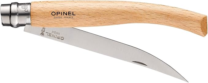 Opinel Effile Slimline Series Folding Fillet Knife – Slim Blade Folding Knife Virobloc Locking Collar Sustainably Harvested Wood Handles Updated Blade Profile (Beechwood/No.12)