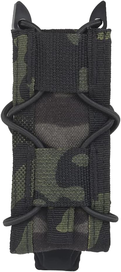 Tactical 9MM Mag PouchMolle Pistol Single Flashlight Magazine Pouch for Torch Holder Hunting Holster Shooting Airsoft (Pack of 2)