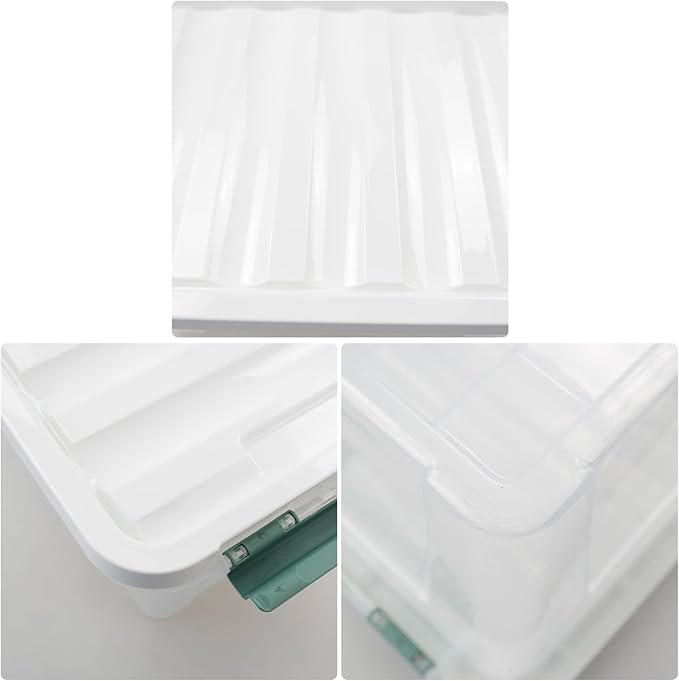 20 Quart Clear Plastic Bin with Lid Latching Storage Box 6 Packs