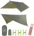 Gold Armour Rainfly Tarp Hammock Premium 14.7ft/12ft/10ft/8ft Rain Fly Cover Waterproof Ultralight Camping Shelter Canopy Survival Equipment Gear Camping Tent Accessories (OD Green 12ft x 10ft)