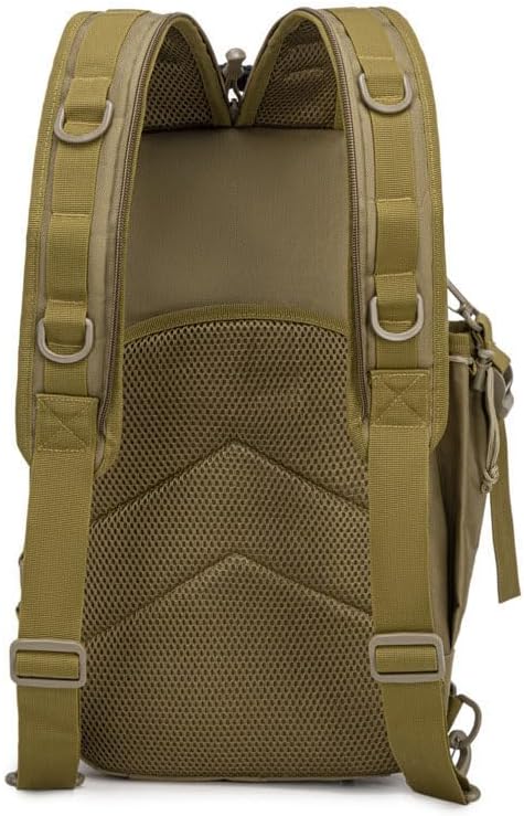 Outdoor Sports Pack Hiking Bag Rucksack Knapsack Combat Camouflage Tactical Backpack- Tan Medium