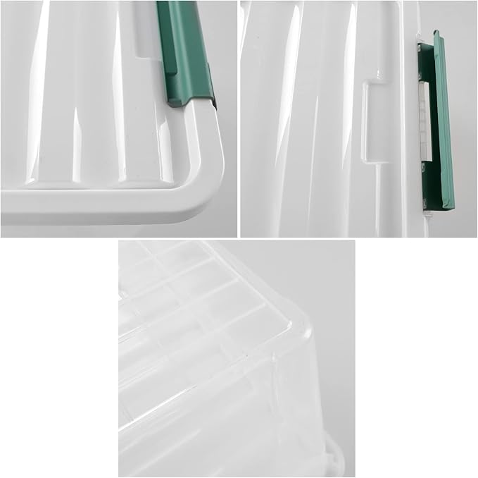 20 Quarts Clear Latching Boxes with Lids Plastic Storage Tote Set of 6